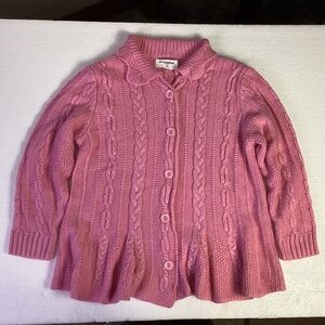 Mud Kingdom Girls Sweater Size 140 Pink Cable Knit Button Cardigan